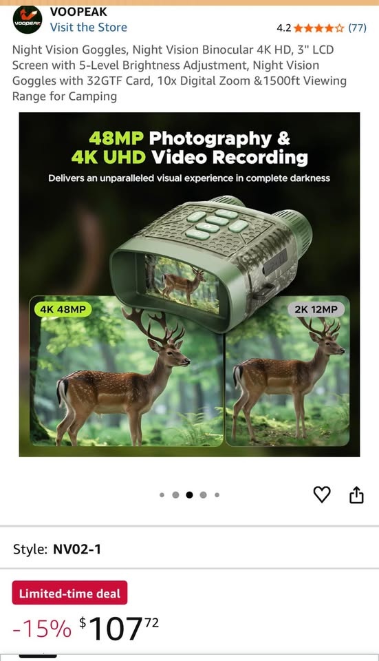 VOOPEAK Night Vision Binoculars 4K HD 12x Zoom - photo 3