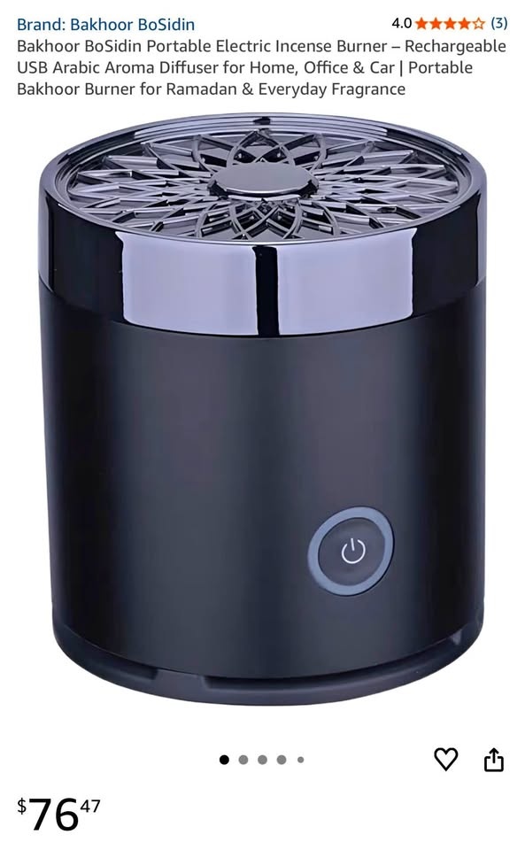 Bakhoor BoSidin Portable Electric Incense Burner - Black