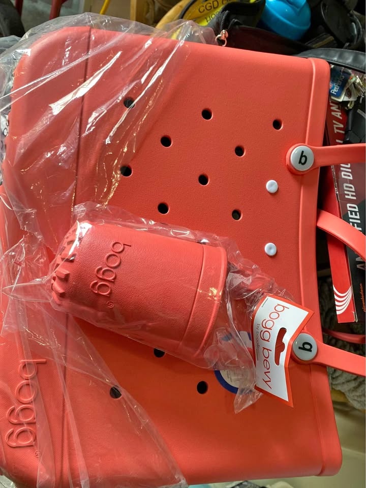 Bogg Brr Bag Combo - XL Coral Bogg Bag, Cooler, Cup Holder