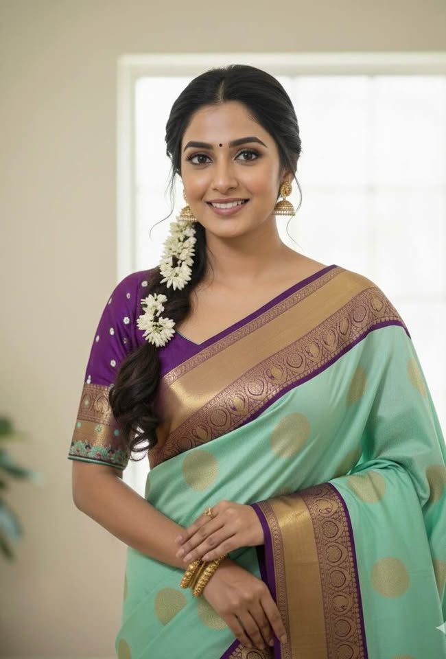 Kanchipuram Soft Silk Saree with Ready-to-Wear Blouse - photo 2