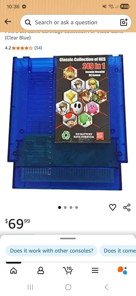 NES Cart with 249 games - photo 2