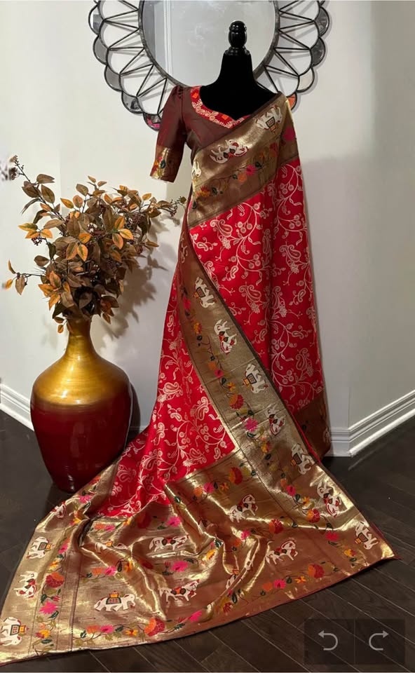 Beautiful Patola Pythani Saree with Ready-to-Wear Blouse (Fits 3 - photo 2