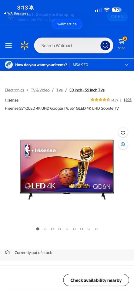 Hisense 55" QLED 4K UHD Google TV