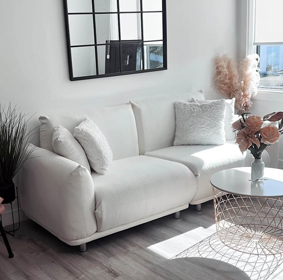 Upholstered 3 Seater Sofa - Lambswool Denetrice 86.5"
