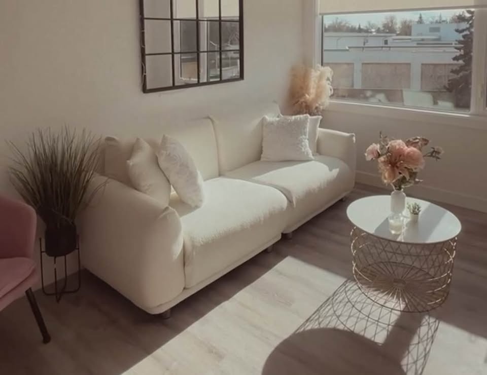 Upholstered 3 Seater Sofa - Lambswool Denetrice 86.5" - photo 2