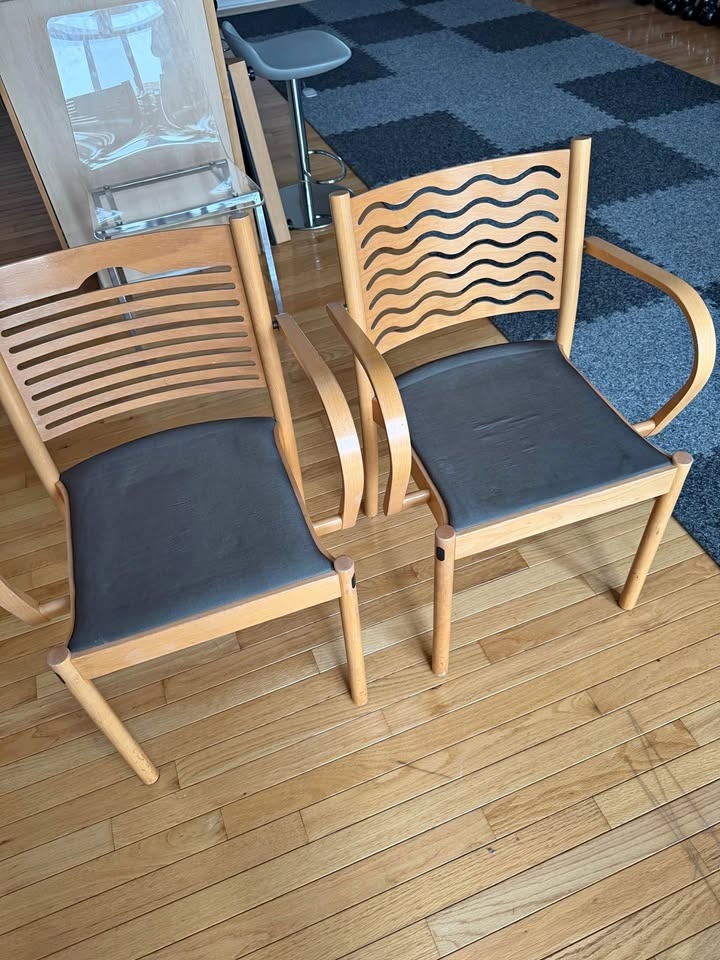 Wood Accent Chairs - Set of 2