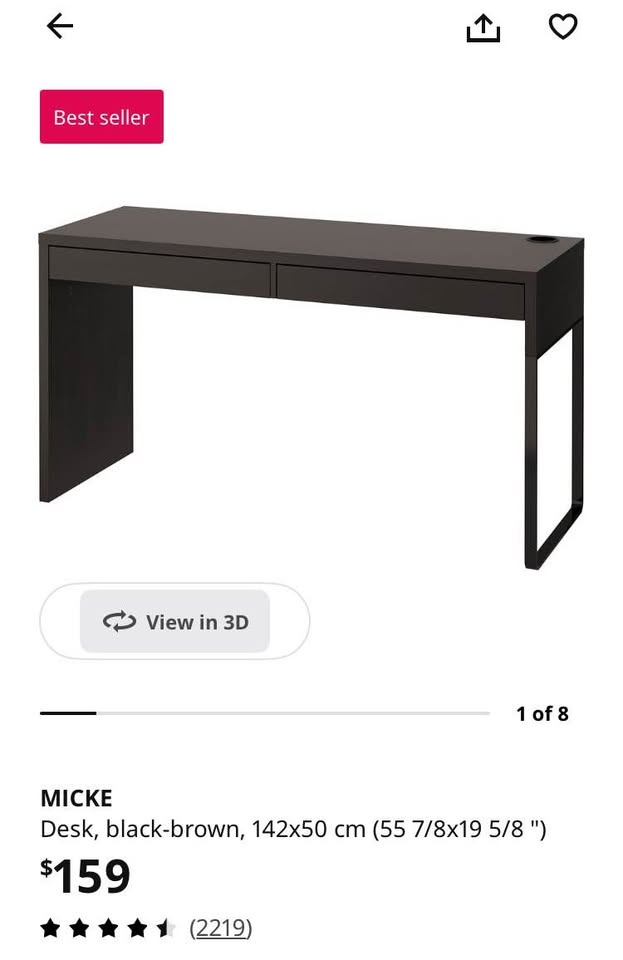IKEA Micke Computer Desk - photo 2