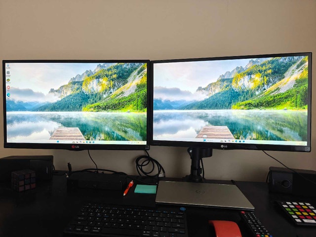 22" LG Monitors and Dual Arm Mount