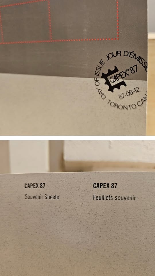 CAPEX 87 Souvenir Sheet Presentation Folder with Stamps - photo 2