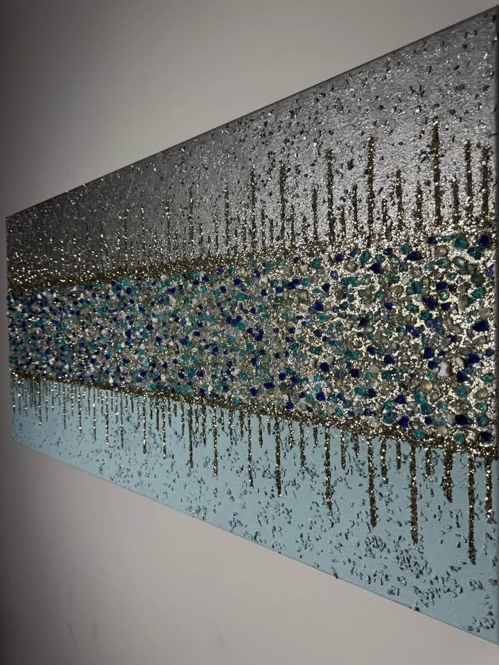 Crushed Gems Stones Glass Wall Art - photo 3