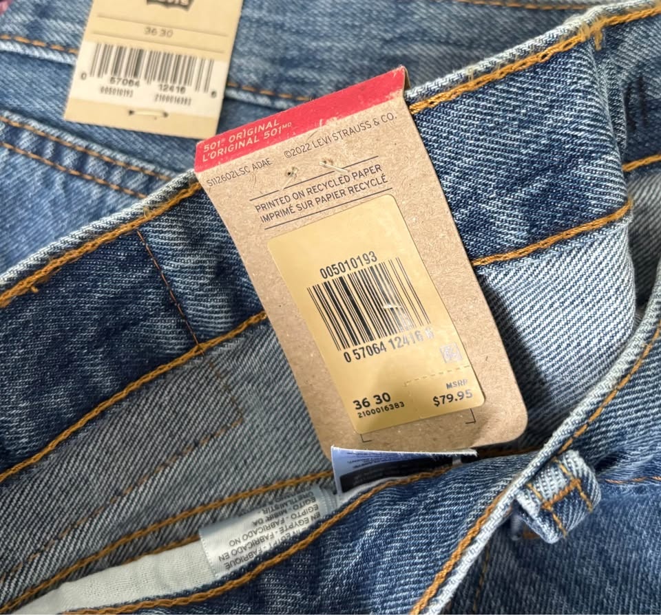 Levi's Men's 501 Original Straight Leg Denim Jeans 36x30 - photo 4
