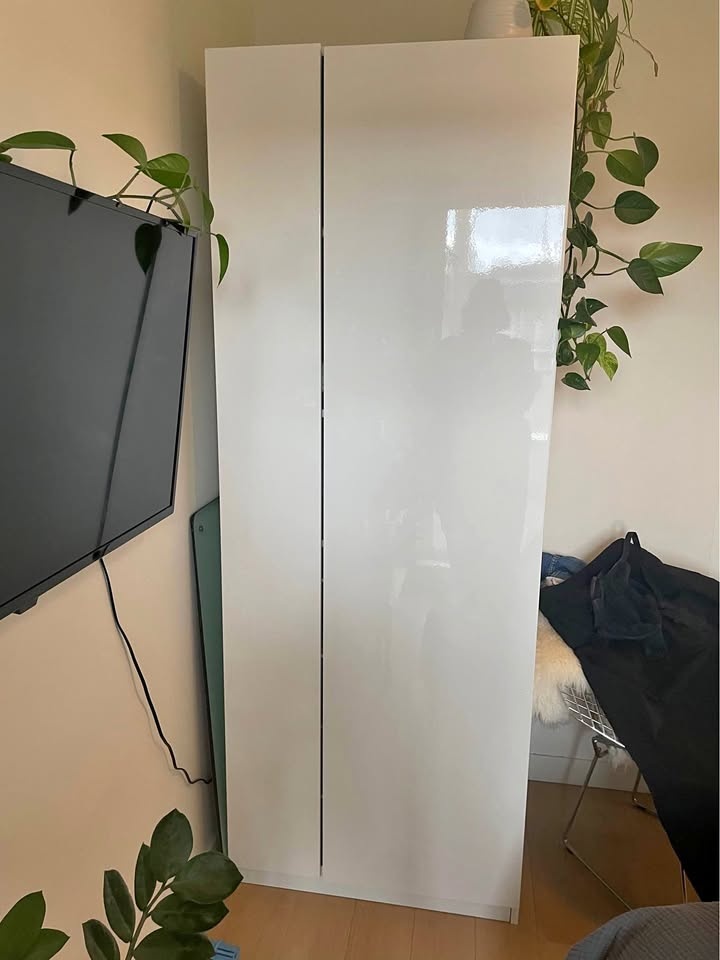 $200- Pax wardrobe- glossy white doors