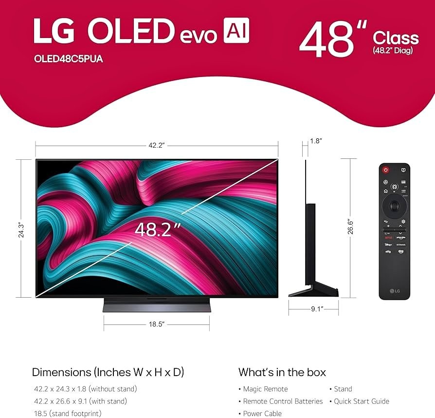 LG 48-Inch C5 OLED evo 4K Smart TV (2025)