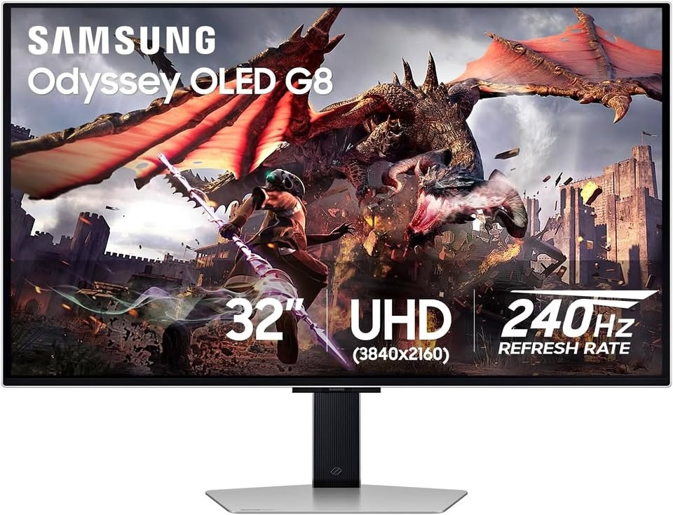 Samsung 32" 4K OLED Gaming Monitor (LS32DG802SNXZA) - White
