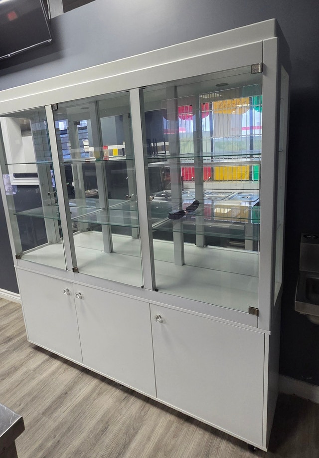 Glass Display Cabinet with Storage