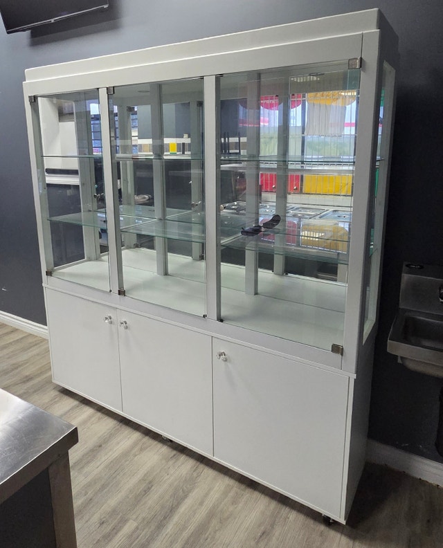 Glass Display Cabinet with Storage - photo 2