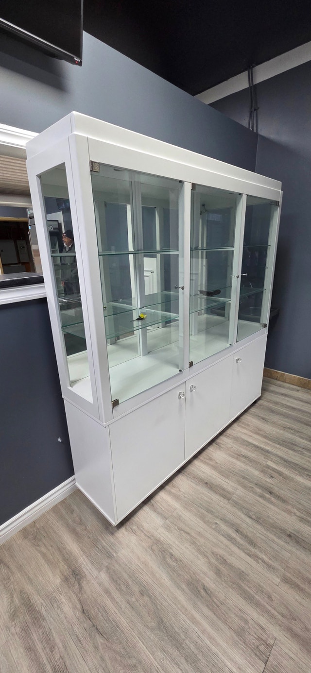 Glass Display Cabinet with Storage - photo 3