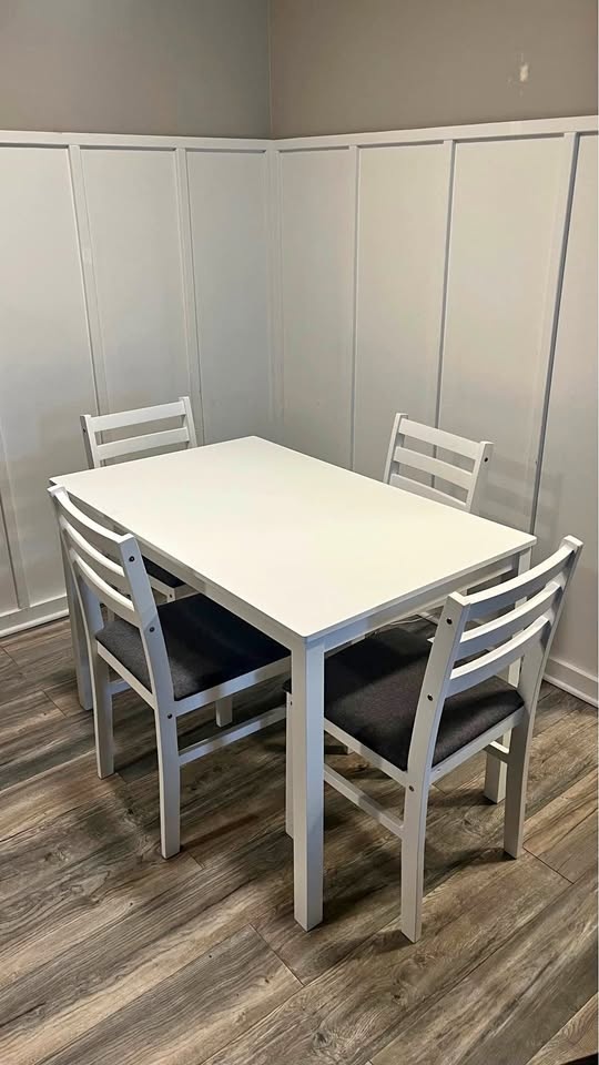 White 5-Piece Dining Table Set