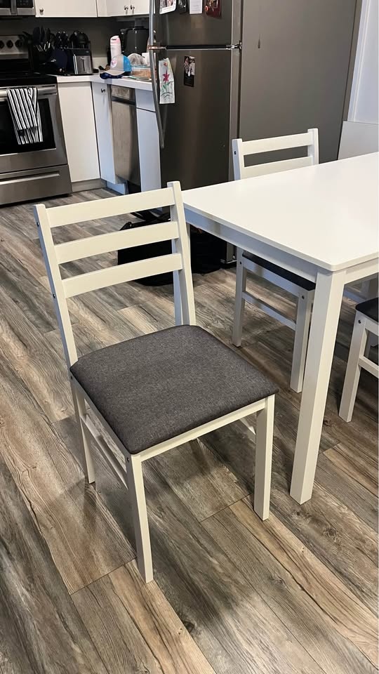 White 5-Piece Dining Table Set - photo 2