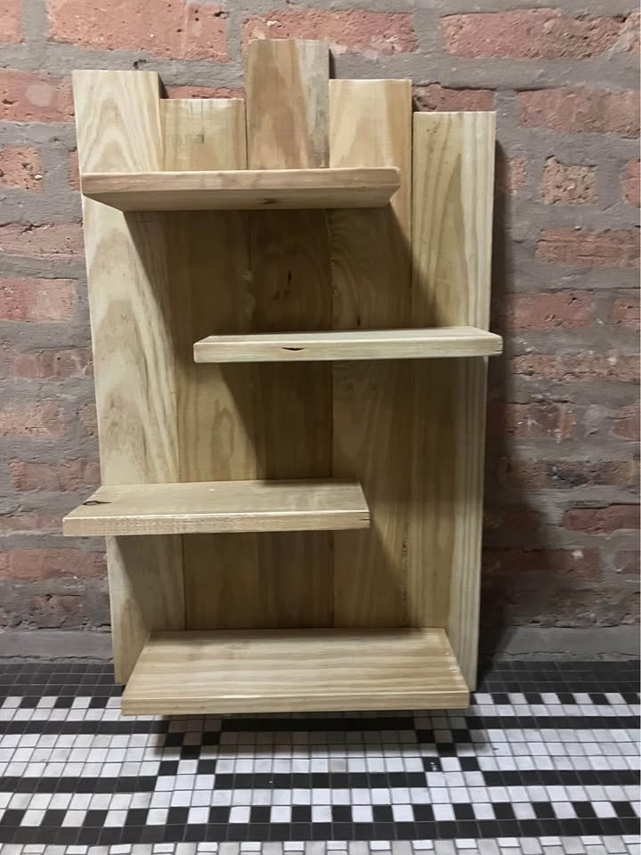 Four tier wooden shelf