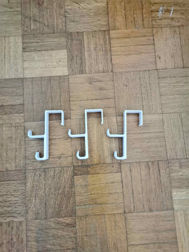 3 White Over-the-Door Hooks