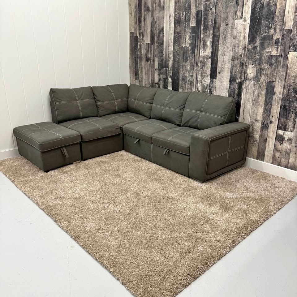 Dark Grey Sleeper Storage Sectional
