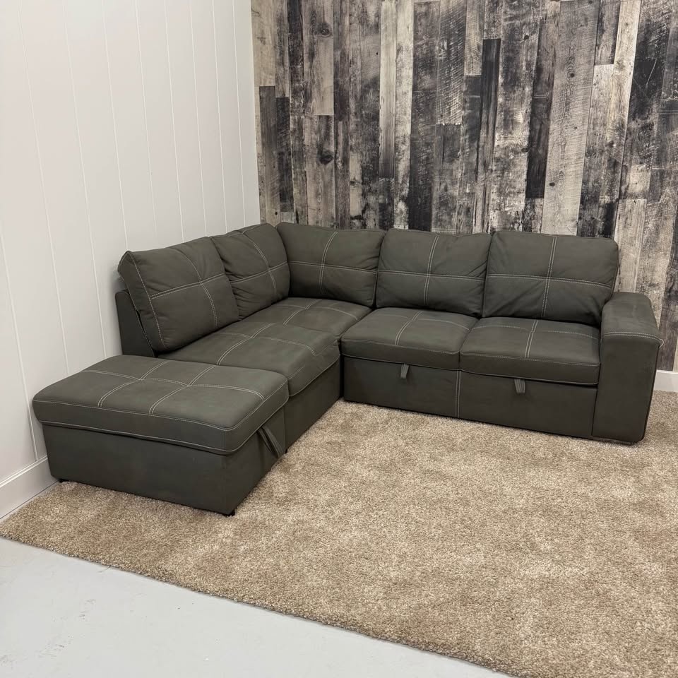 Dark Grey Sleeper Storage Sectional - photo 3