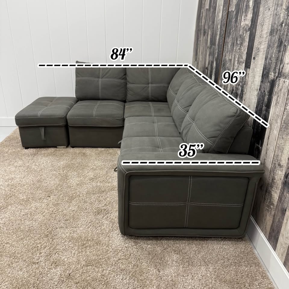 Dark Grey Sleeper Storage Sectional - photo 5