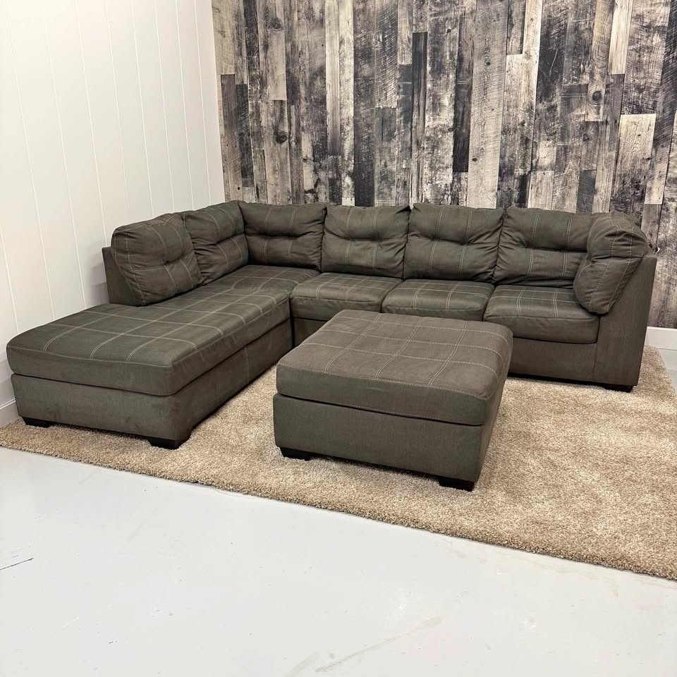 Ashley L-Shape Sectional with Ottoman