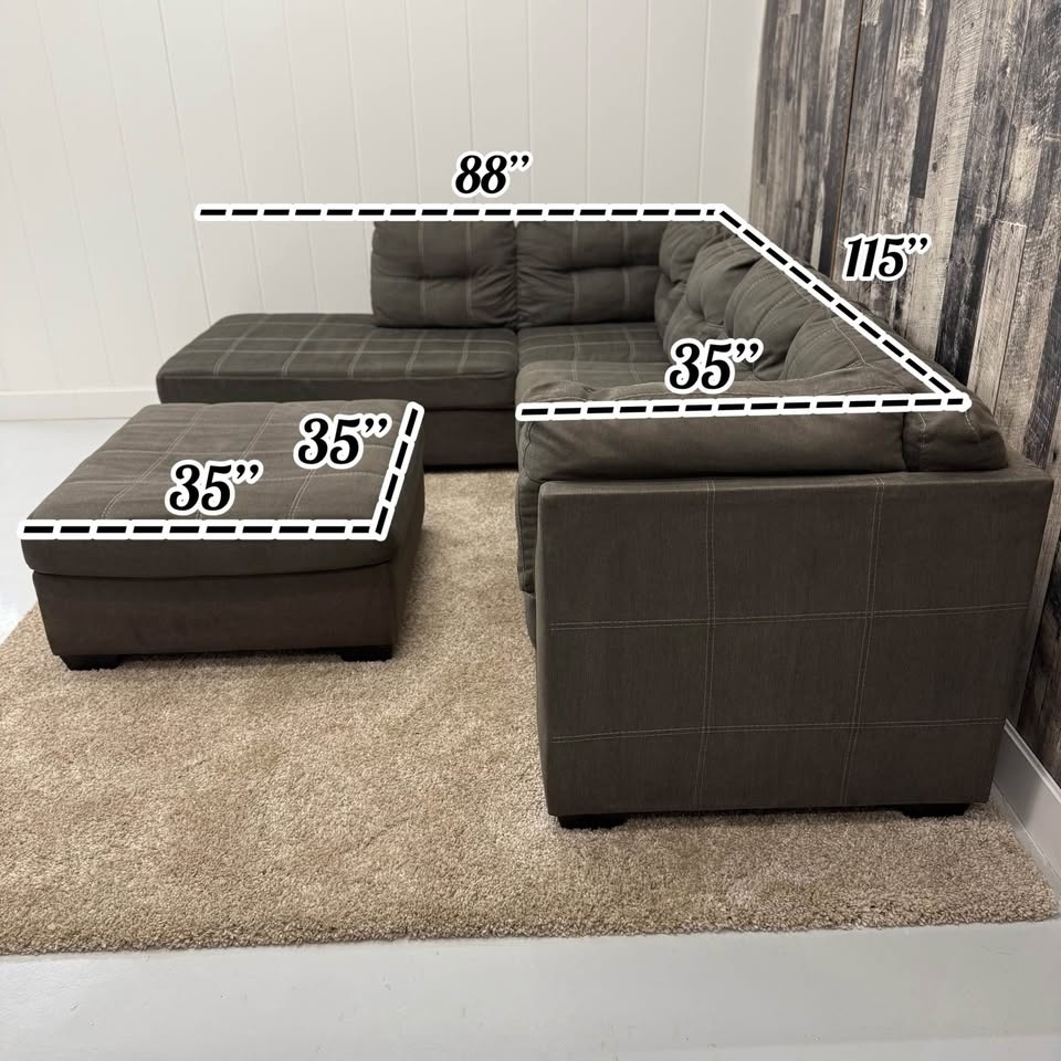 Ashley L-Shape Sectional with Ottoman - photo 4