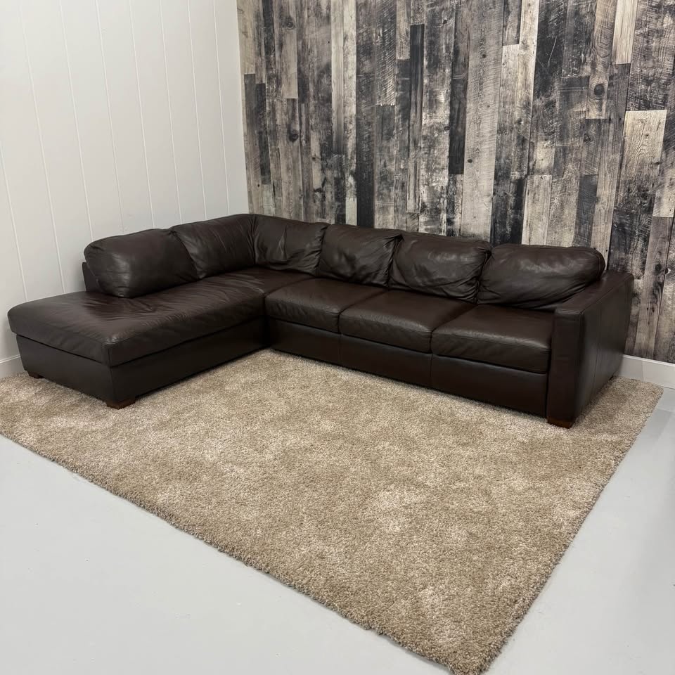 Natuzzi Brown Leather Sectional - photo 2