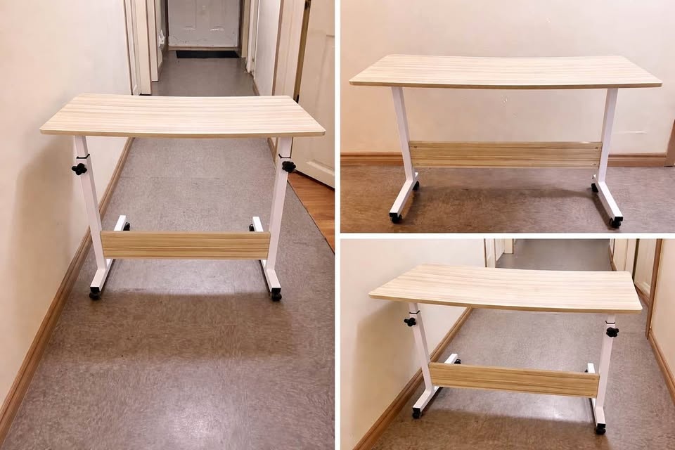 Height Adjustable Overbed Table with Wheels – Laptop/Study
