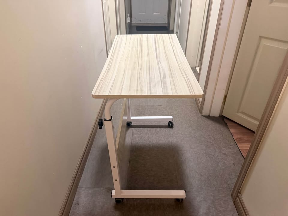 Height Adjustable Overbed Table with Wheels – Laptop/Study - photo 2