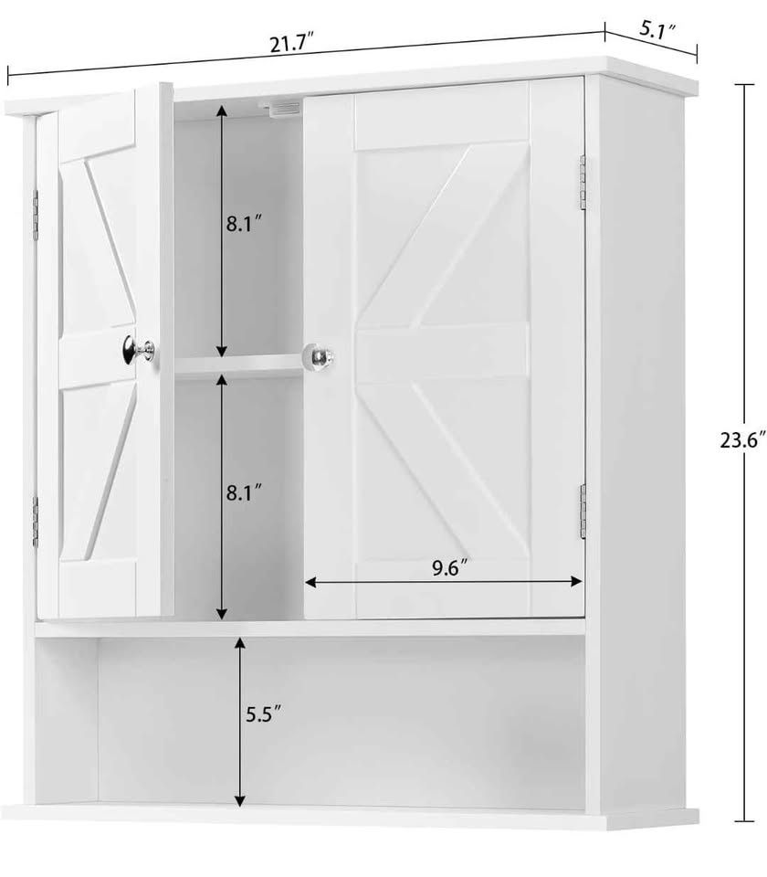 Wall mounted Cabinet Barn Door Adjustable Shelf - photo 3