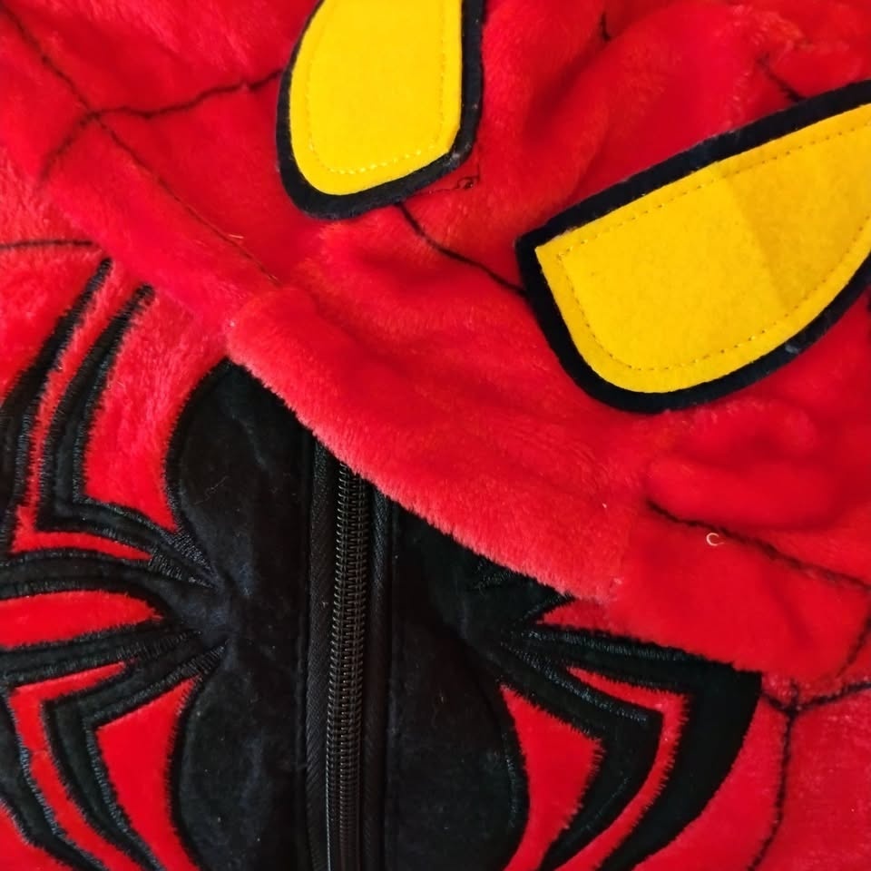 Spiderman Pajamas One Piece Union Suit with Hood Adult Small - photo 4