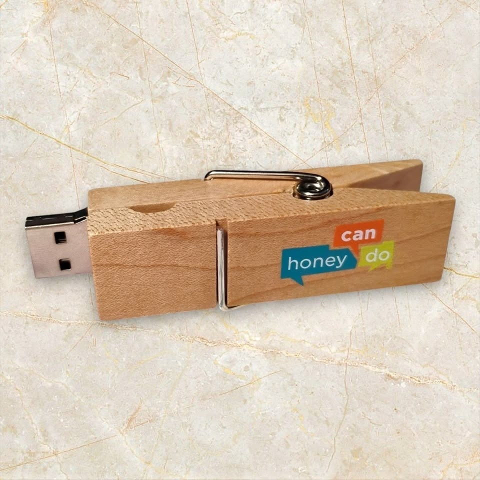 Real Wood Clothespin USB Stick - Unique & Funny - photo 3