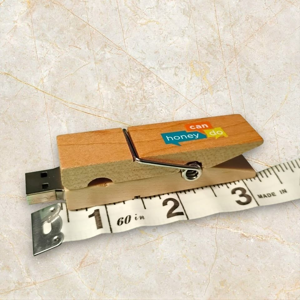 Real Wood Clothespin USB Stick - Unique & Funny - photo 5