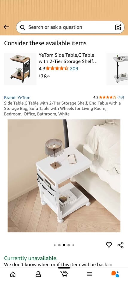 C Table with 2-Tier Storage Shelf & Bag - photo 4