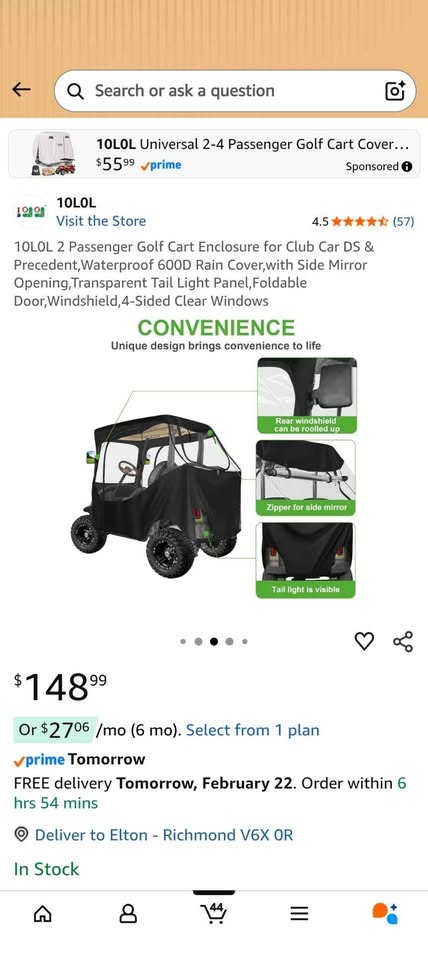 2 Passenger Golf Cart Enclosure for Club Car DS & Precedent - photo 3