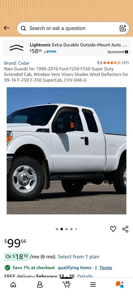 Ford F250/F350 Super Duty Extended Cab Rain Guards (99-16) - photo 2