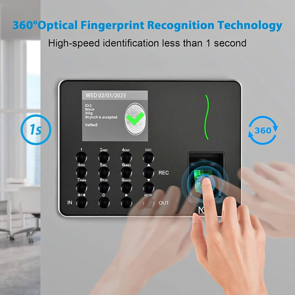 Time Clocks, NGTeco W3 WiFi Biometric Fingerprint
