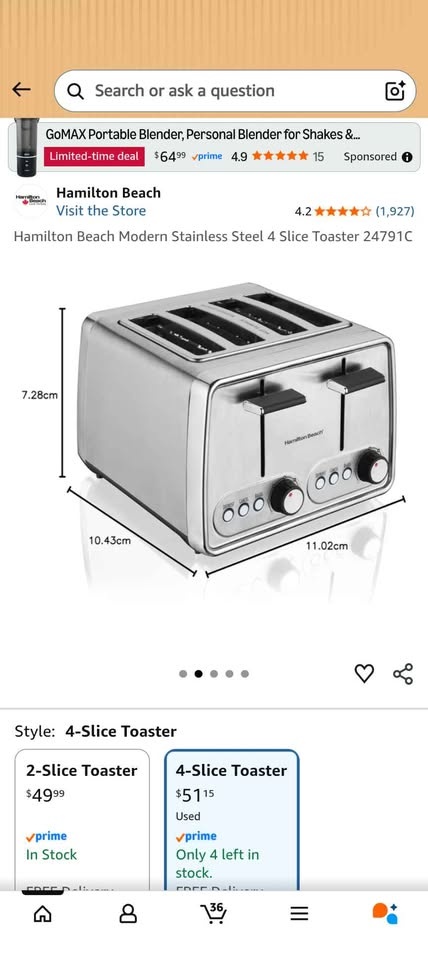 Hamilton Beach Modern Stainless Steel 4 Slice Toaster - photo 2