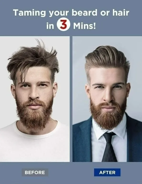 new in box 3in1 Heated Beard Straightener image indicator(3)