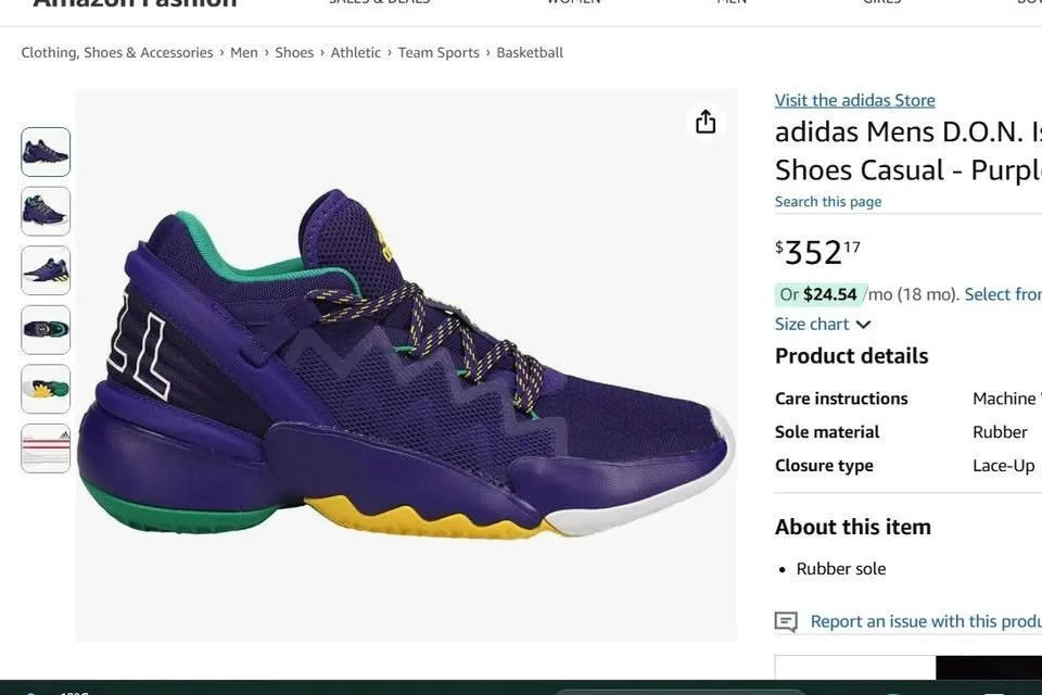 adidas Mens D.O.N. Issue #2 Basketball Sneakers - Purple - 10M image indicator(2)