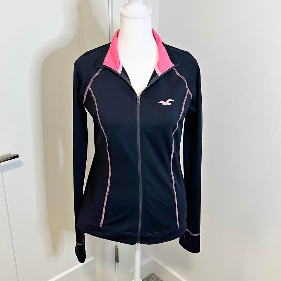 Hollister Navy/Pink Long Sleeve Zip-Up - Size M