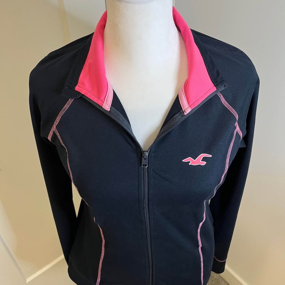 Hollister Navy/Pink Long Sleeve Zip-Up - Size M - photo 4