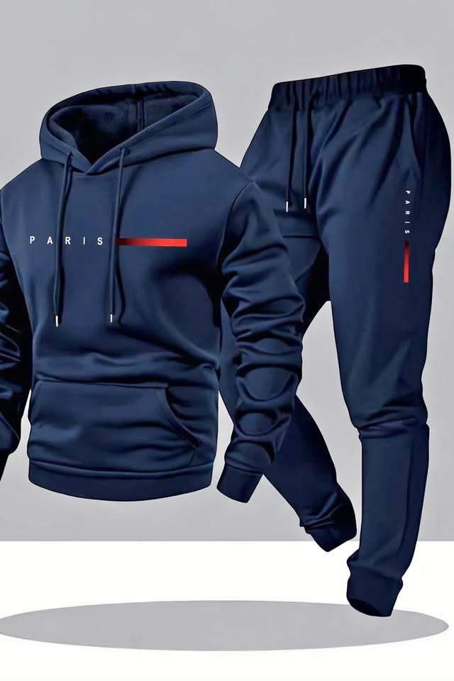 Men drawstring hoodie set 2pc