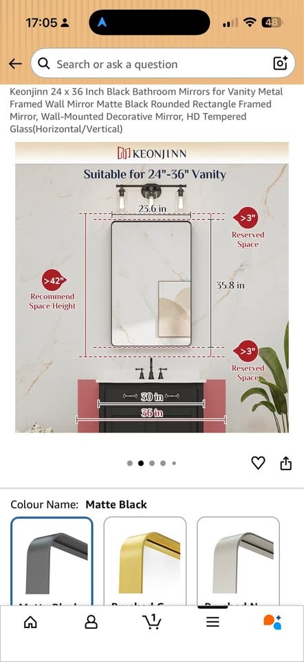 Mirror 36 inch x 24 inch - photo 3