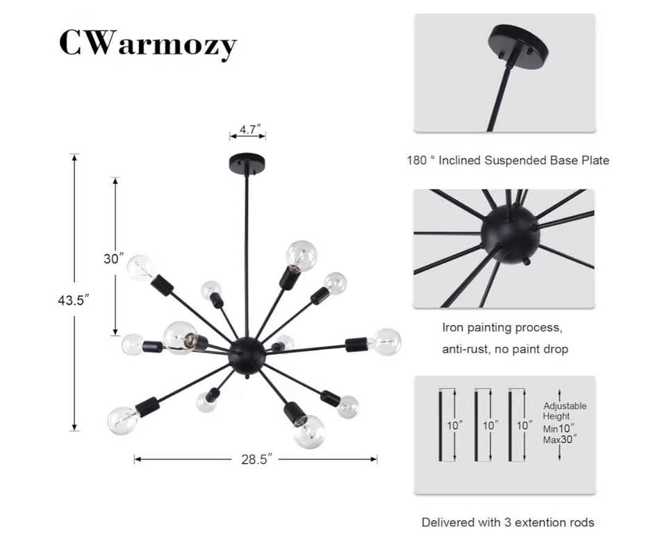 Modern Chandelier: Vintage Industrial Sputnik - photo 4