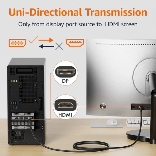 Amazon Basics DisplayPort to HDMI Cable 4K@30Hz - 15ft - photo 5